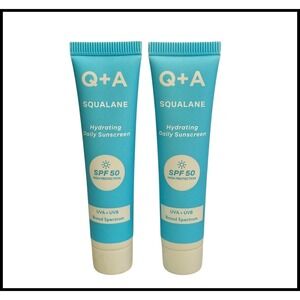 2 x Q+A Squalane Hydrating Daily Sunscreen SPF 50 High Protection UVA UVB Travel
